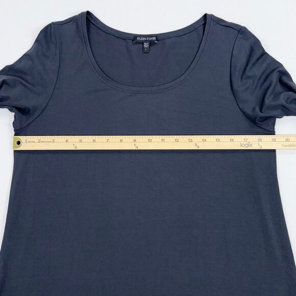 Eileen Fisher Women's Swing Stretch Knit Dress Large Charcoal Gray - Picture 8 of 13